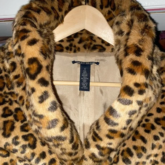 lucky brand leopard jacket size small - Picture 6 of 7